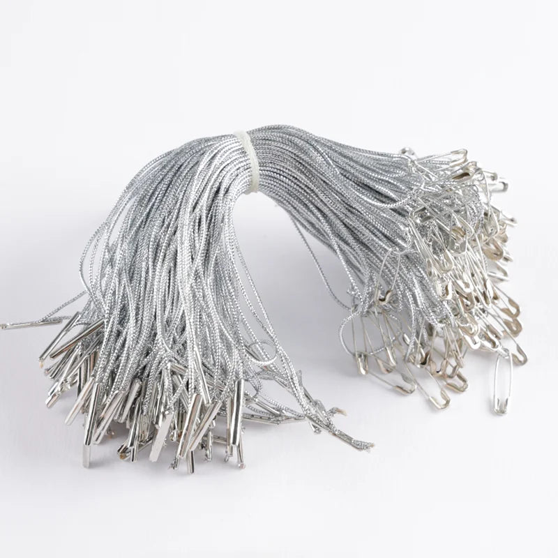 Silver Luxury Noble Clothing Hanging Rope 1000 Pieces Per Pack Elegant Label for Clothing