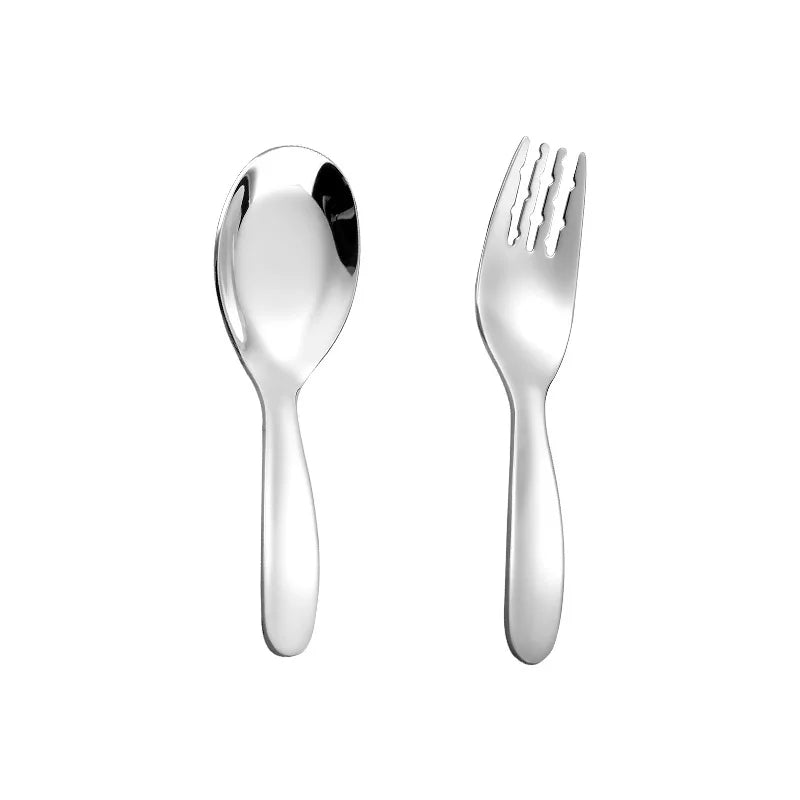 316 Stainless Steel Kids Cutlery Set Box Spoon Folk Training Feeding Spoon