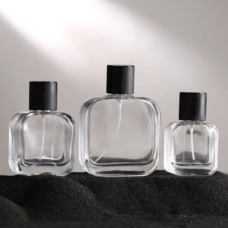 Best Square 50ml Glass and Crystal Empty Perfume Bottle with Custom Logo Boxes for Men's 30ml 50ml 100ml Fragrances
