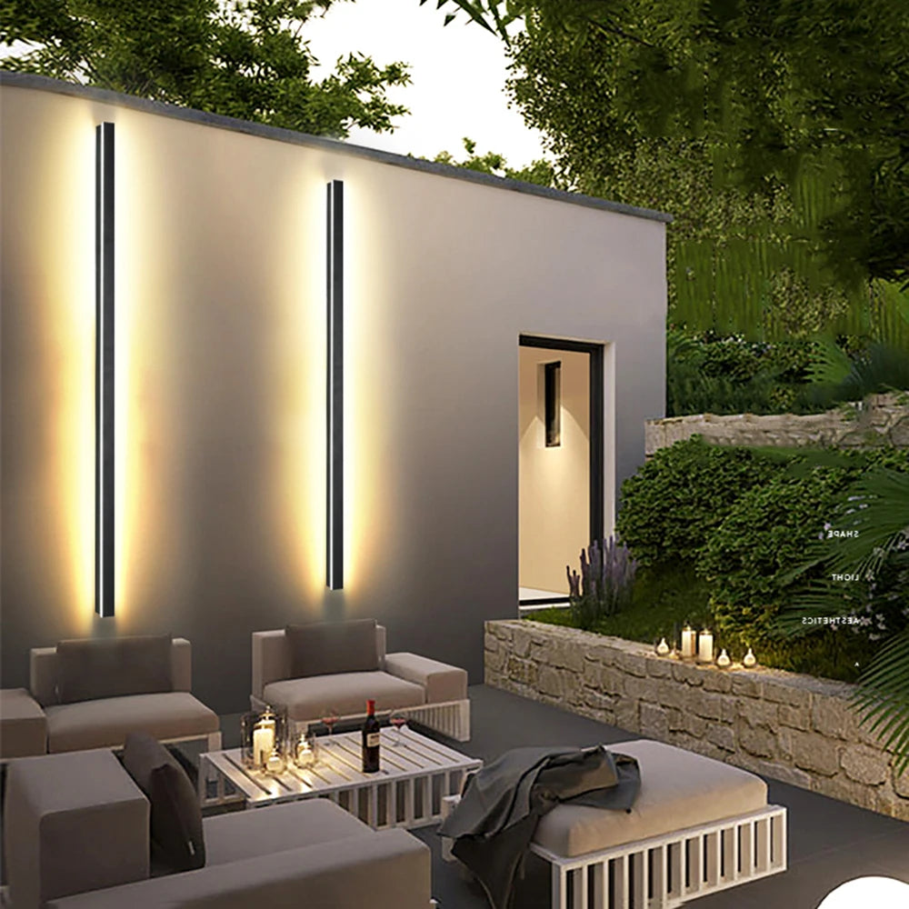 IP65 Waterproof Outdoor Modern Linear Long Strip LED Wall Light 11W Villa Garden Wall Light Wall Light