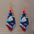 Creative Retro Miyuki Seed Beads Compiled Geometric Graffiti Bohemian Ethnic Style Tassel Earrings Female