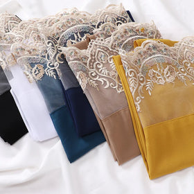 Wholesale of New Pearl Chiffon Scarves Fashionable Lace Embellishments Scarves and Women's Shawls
