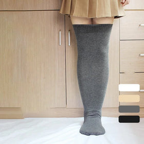 Women's Extra Long Over the Knee Thigh High Socks Wholesale Winter White Black Cotton Breathable Knitted Plus Size