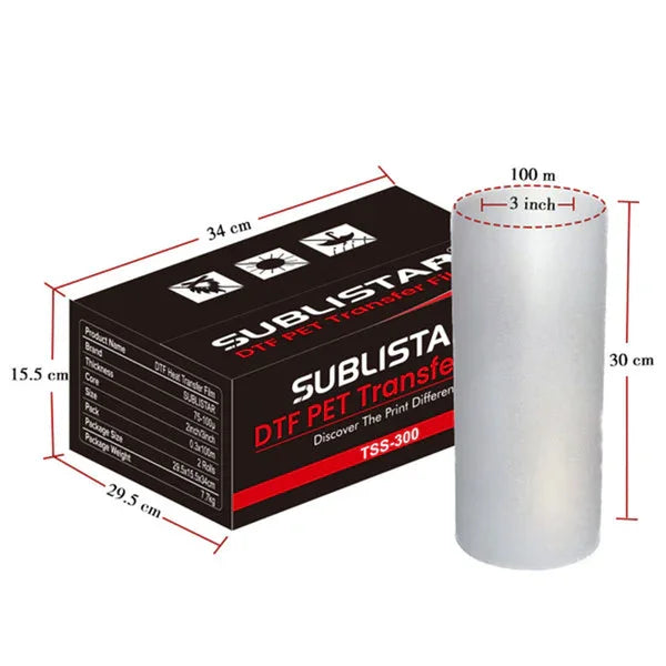 SUBLISTAR Glitter DTF Transfer Film 30CM*100M Cold Peel Bling Colorful Shiny Effects for DTF Sublimation