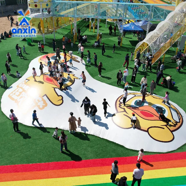 Customized Factory Sale Non-powered Amusement Park Playground White Inflatable Pillow Pad Jumping Cloud for Park