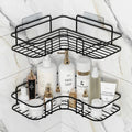 KINGWISE Bathroom Kitchen Punch Corner Frame Shower Shelf Shampoo Storage Rack Holder with Suction Cup Bathroom Accessories