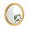 Modern Round Gold Wall Art Plastic Framed Hanging Wall Mirrors for Home Decor for Bedroom and Living Room in Stock