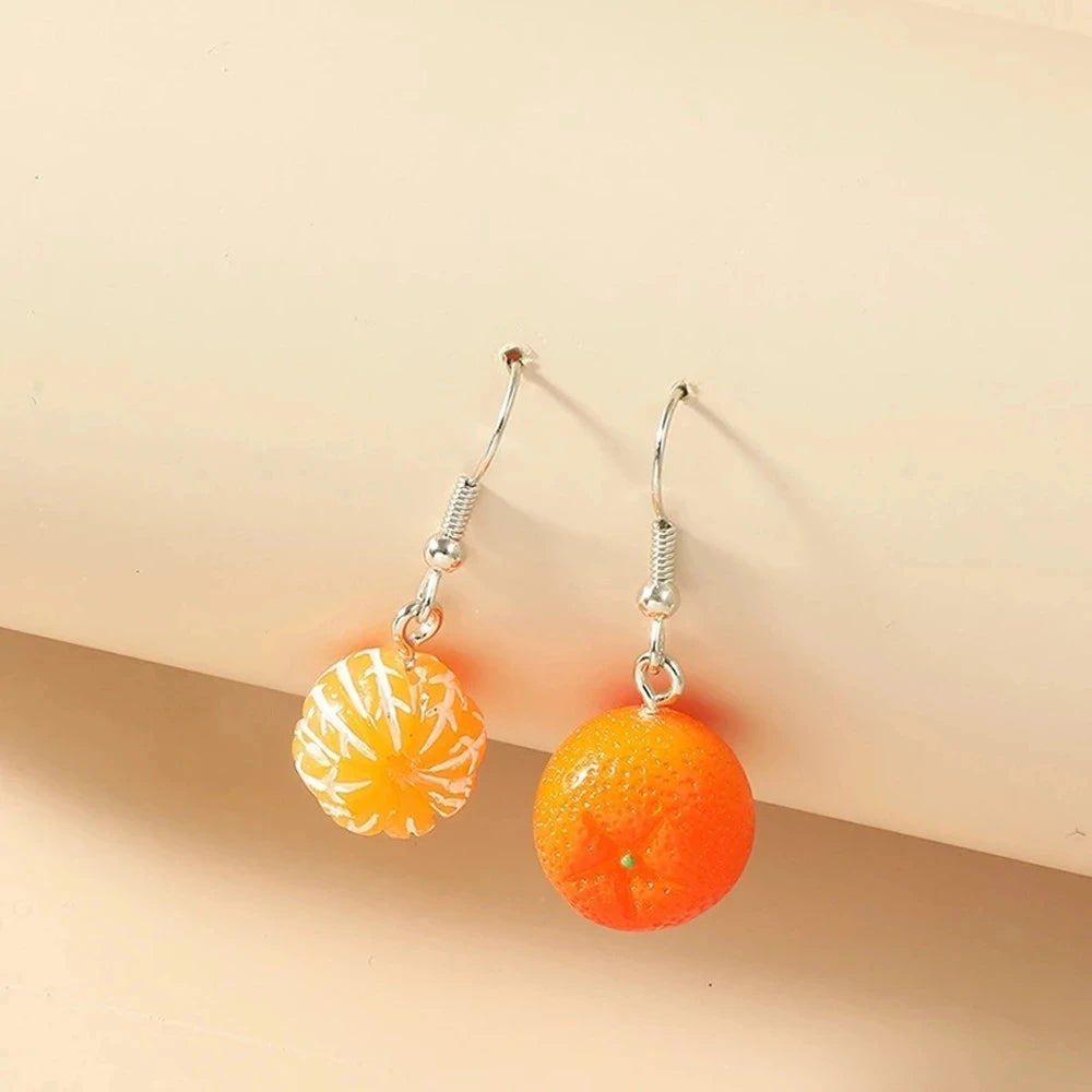 Korean Hot Sale Simulation Orange Drop Earrings Funny Kiwi Beer Cup Earring Fruit Orange Beer Cup Earrings for Women