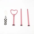 Pink 3 Tier Cupcake Serving Plate Hardware for Wedding Rustic Cheap Cake Stand Handles Fittings CSH-006