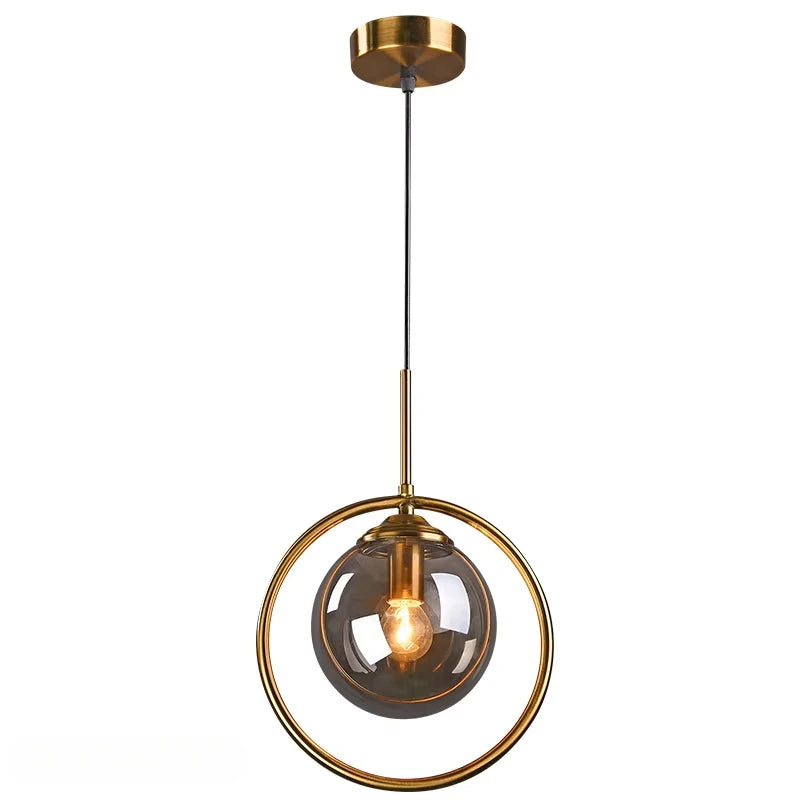 Modern Pendant Lights Glass Ball Hanging Lamp Kitchen Dining Room Nordic Lamp  Gold Loft Decor Hanging Lights Fixtures Luminaire