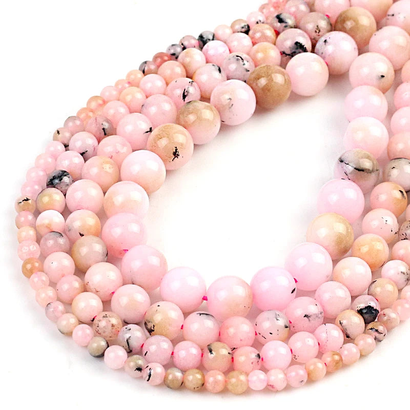 Jewelry Making Natural Pink Opal Beads 6/8/10/12mm Natural Opal Stone Beads for DIY Bracelet Necklace