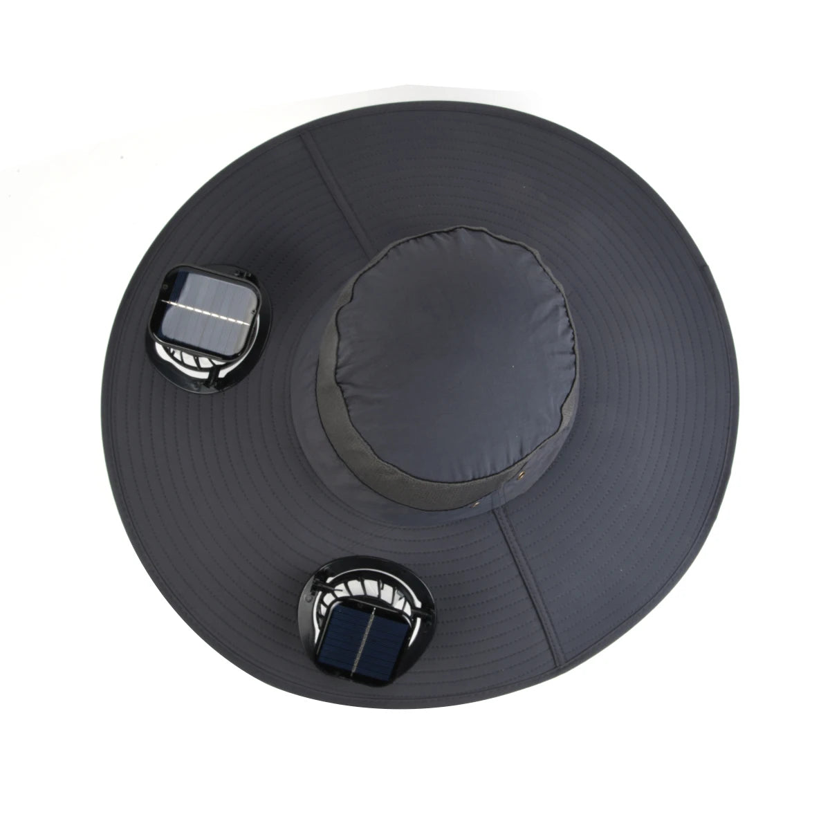Wide-brimmed Shade Heat Summer Coolness Hat UV protection Solar Fan Hat With Two Solar Fans