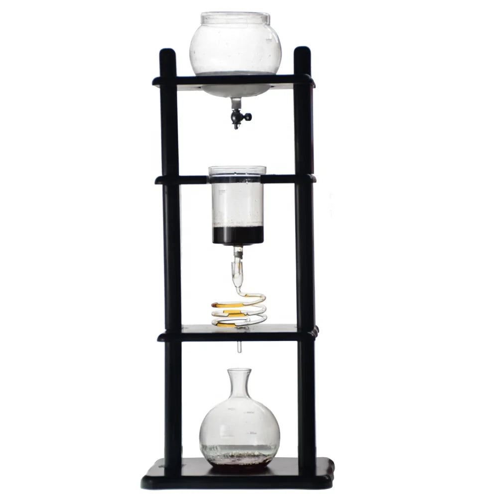Z Ecocoffee Dutch Cold Brew Coffee Iced Coffee Maker for 10 People 1000ml Wooden Tower Home Drip Dutch Machine CB10