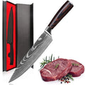 Top Seller 8 Inch Professional Japanese Damascus Laser Pattern Chef Knife Kitchen Stainless Steel Knives Chef