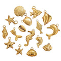 Various Designs Diy Marine Series Stainless Steel Mermaid Shell Sea Star Pendant Charm for Necklace Bracelet Jewelry Accessories
