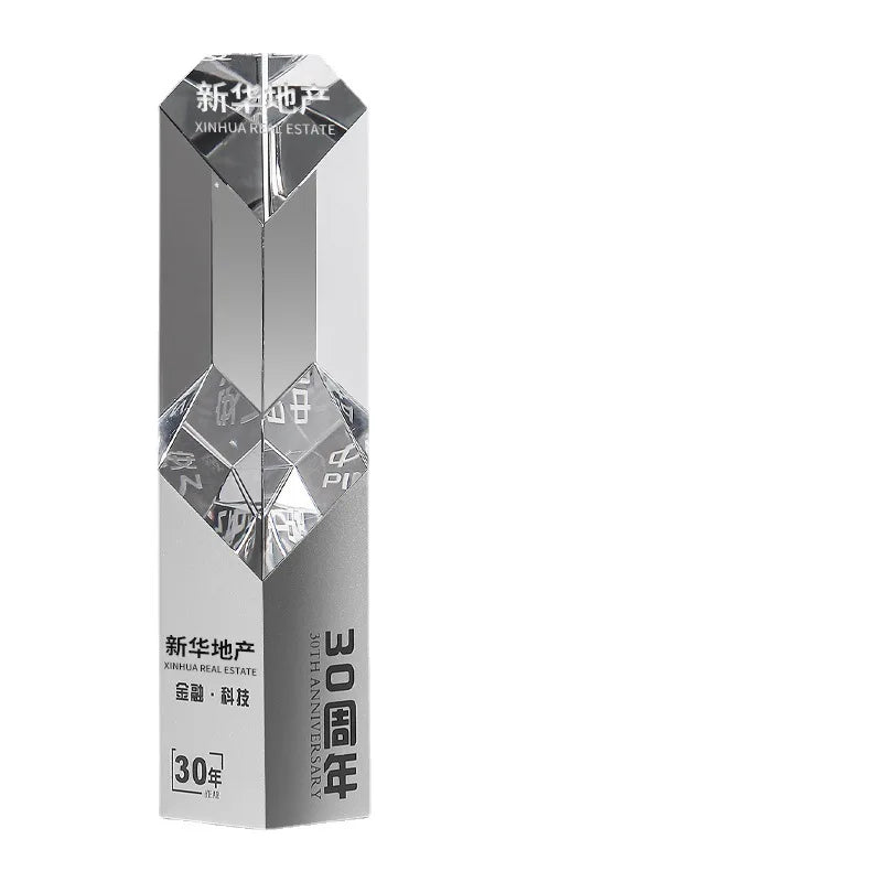 2026 Hot Sales Creative Souvenir Gifts Sports Customized Glass Trophy World Champion Second Third Place Award Crystal Trophy Cup
