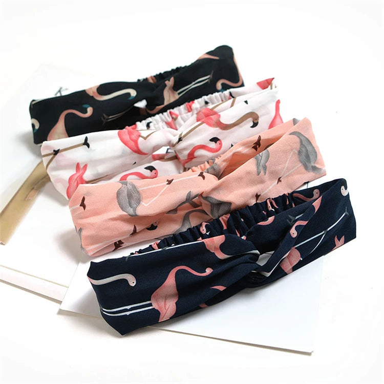 New Fashion 6 Kinds of Colors Women Elastic Hair Band Flamingos Sport Hair Accessories Headbands