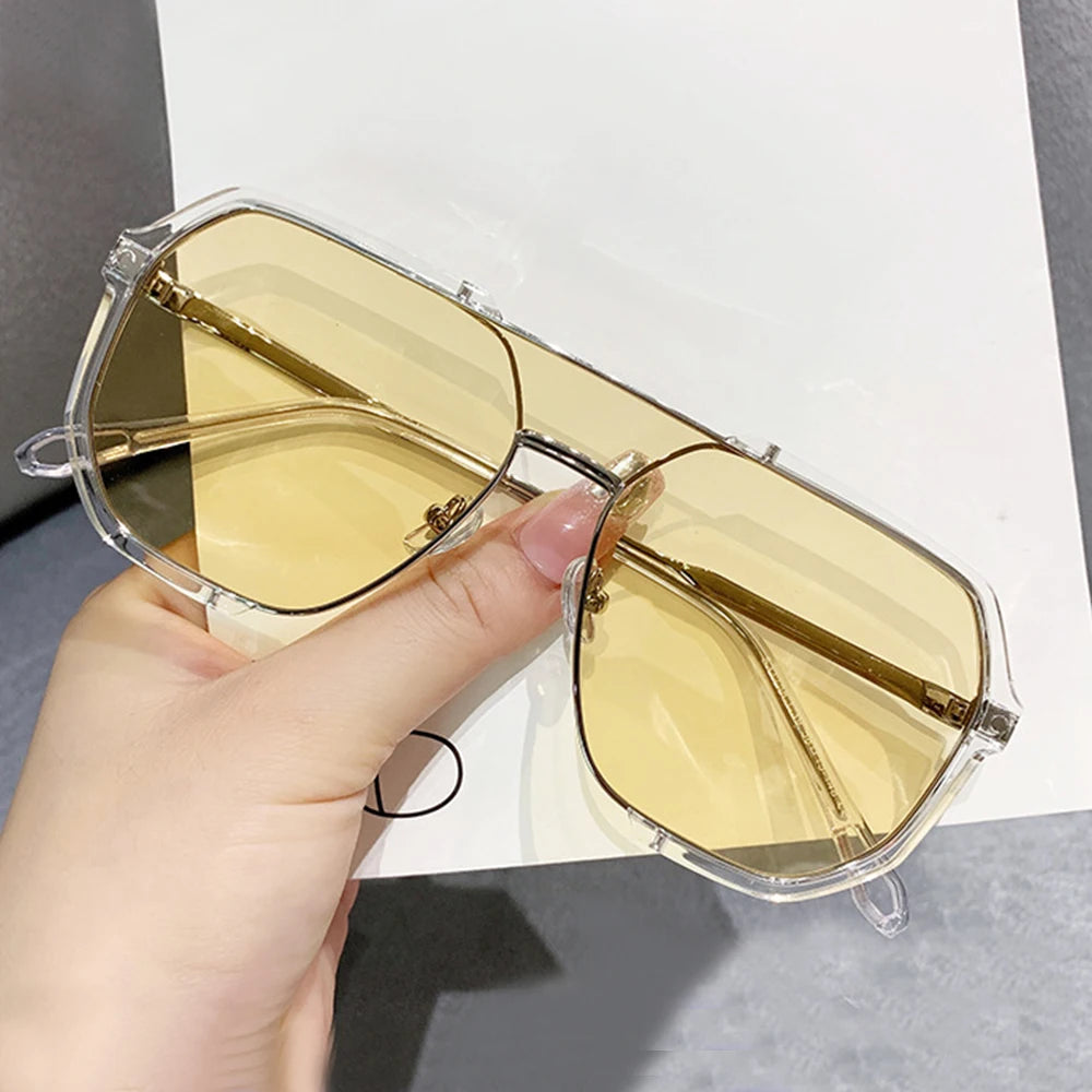 CONCHEN 2023 New Retro TR90 Glasses Metal Frame Vintage Eyewear Oversized Square Sun Glasses CUSTOM Classic Shades Sunglasses