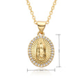 Joyeria De Jesus Collar Religioso Chapado En Oro Virgen Maria CZ Maria Colgante Collar De San Judas