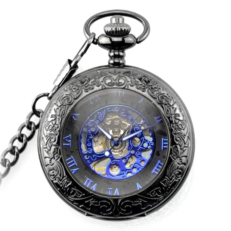 Vintage Necklace Chain Steampunk Skeleton Pendant Mechanical Pocket Watch for Wholesale