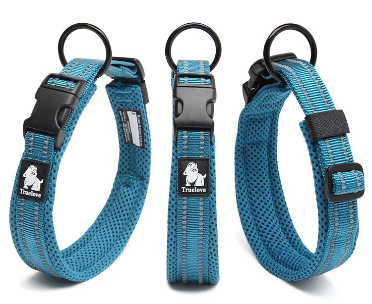 Truelove Hot Seller Lightweight Training Collar Reflective Dog Collar Adjustable Soft Pet Collar Nylon with Adjustable Buckle