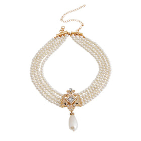 Multi Layer Twisted Pearl Choke Resin Bead Chain Necklace for Women's Necklaces Party Jewelry