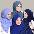 Wholesale Fashion Women's Soft Chiffon and Jersey Cotton Hijab Scarf Autumn Ethnic Scarves by Muslim Hijab Cap Supplier
