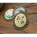 Embroidered Stitching Pendants Hand Sewing Necklace Earrings Pendants Floral Plate Jewelry Beginner Embroidery Kit