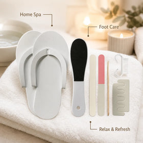 Manicure Pedicure Foot Care Salon Foot Bath Hotel Disposable Nail File Foot File Brush Kits with Slipper