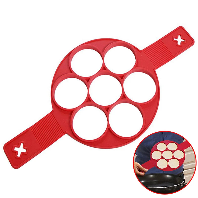 HelloWorld Egg Pancake Maker Nonstick Cooking Tool Round Heart Pancake Maker Egg Cooker Pan Flip Eggs Mold Kitchen Baking Accessories