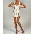 A6435 Ladies Clothing Mini Women Fashion Dresses White Party Dress