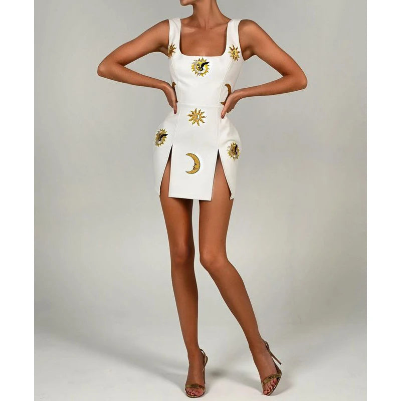 A6435 Ladies Clothing Mini Women Fashion Dresses White Party Dress