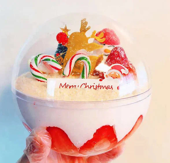 AK PET PS Plastic Clear Ball Mousse Cake Box for Christmas Portable Gift Boxes Food Carrier Packing Salad Carry Case Cake Tools
