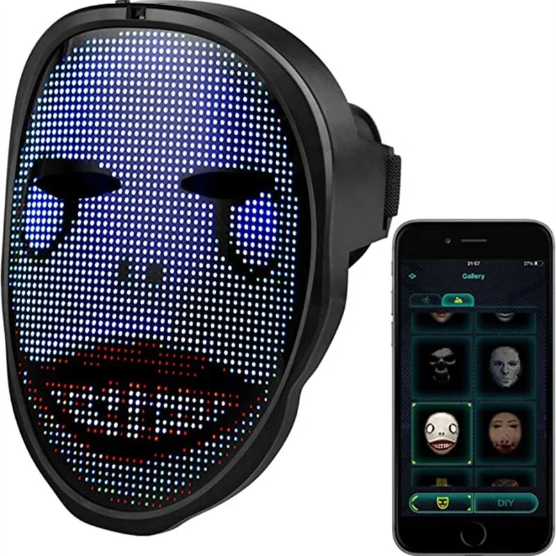 Editable Smart LED Face MaskFace ChangingDIY Custom PatternTextDrawing