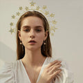 New Arrival Girl Personality Goddess Sun Halo Crown Hair Tiara Headpiece Fashion Star Design Diamond Metal Headband