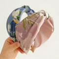 IVANHOE Printed Sweet Fabric Elegant Satin Headband for Girls with Anti slip Temperament Floral Headband