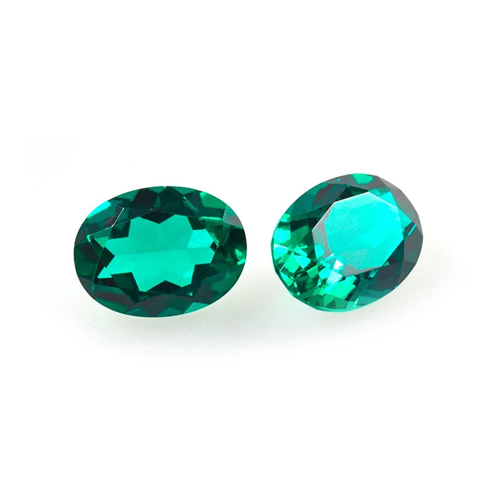 Roomy Hot Sale Loose Green Gemstone Lab Created Zambian Emerald Oval Cut Elegant Fashion Style Fine Jewelry Emerald Gemstone