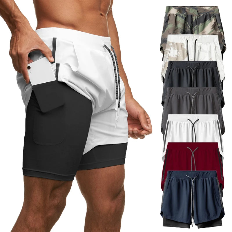 Hot New Design Camouflage Breathable Polyester Double Layer Fitness Shorts Waterproof Men's Beach Shorts