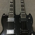 Minyu G-Brand Black Electric Guitar With 12+6 Strings Double Neck Hardware Fast Shipping
