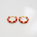 Wholesale 18K Gold Plated Stainless Steel Epoxy Resin Hip Hop Hoop Stud Earrings Fashionable for Men and Women