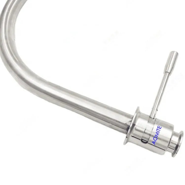 Sanitary Stainless 304 Tri Clamp Rotating Racking Arm 1.5" Tri Clamp Water Diaphragm Normal Temperature Manual Valve 3 Bar Ss304