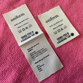 Middle Fold Matte Surface Beige Color Cotton Fabric Labelsilk Screen Printing Fabric Ingredient Cotton Inside Tags