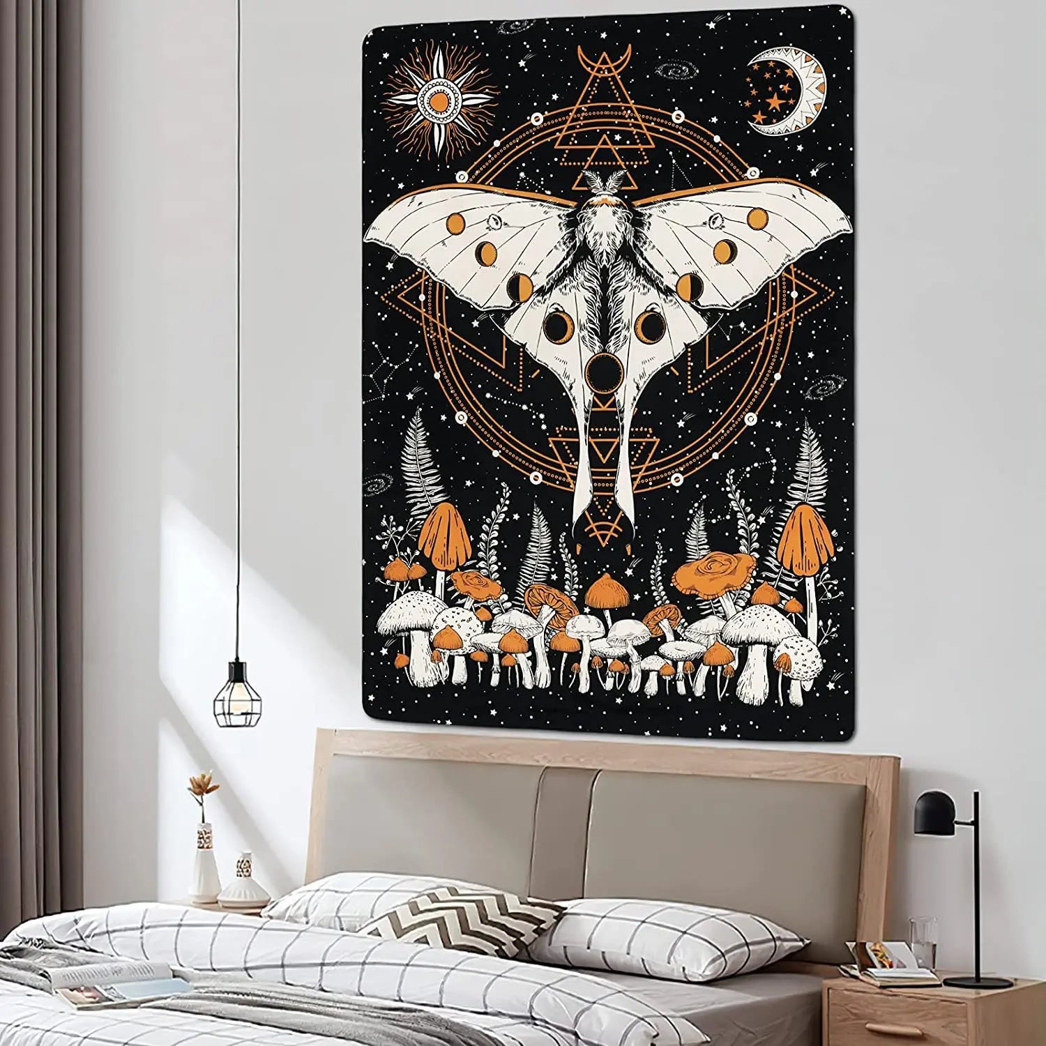 Butterfly Mushroom Wall Hanging Colorful Bohemian Hippie Psychedelic Witchcraft Tapestry