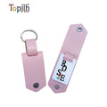 Topjlh Sublimation Blanks PU Leather Keychain Customized Printed Logo Keyring Gift for Four Colors with Circle Metal Ring