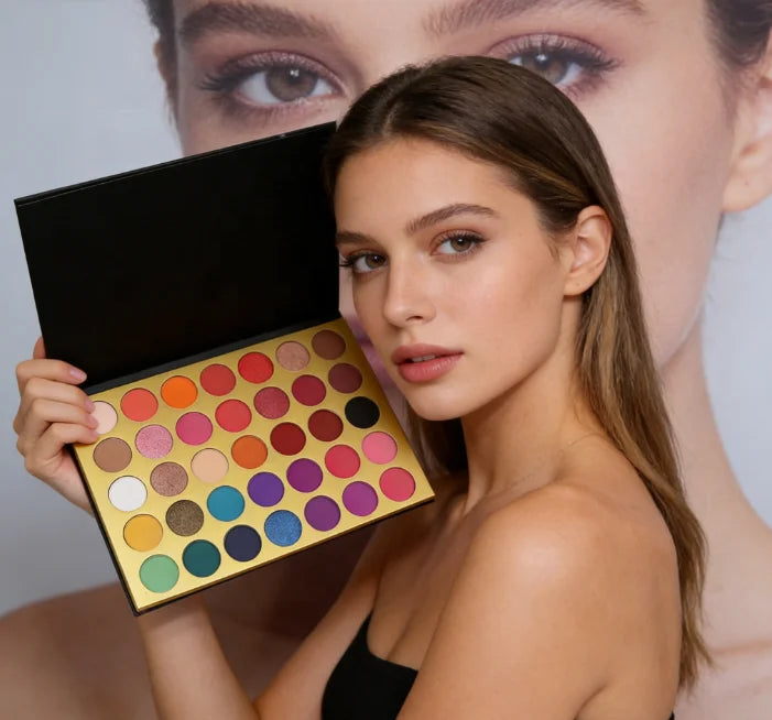 35 Colors Matte Shimmer Metallic Eyeshadow Palette Long Lasting Highly Pigmented Day to Night Makeup Kit Beginner Friendly