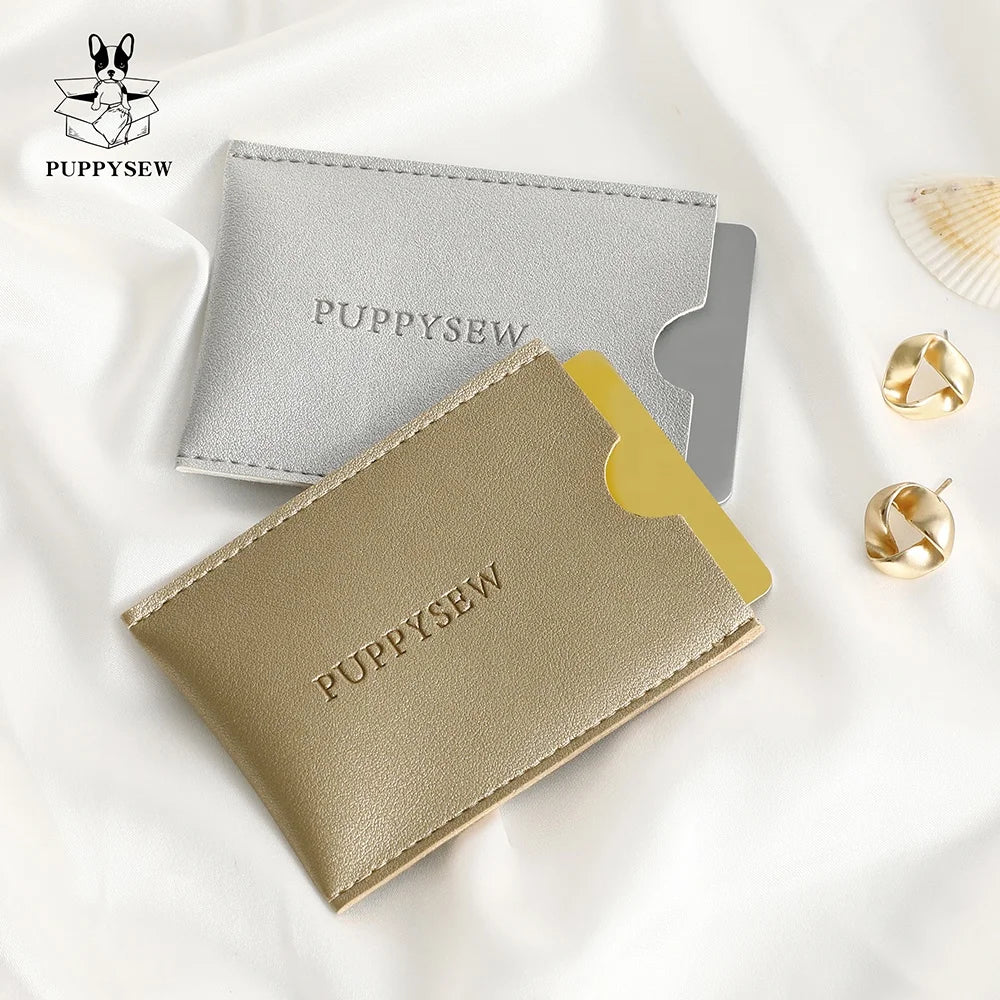 PUPPYSEW PU Leather Handmade  PU leather Pouch Bag  Card  packing  Case  with logo Custom