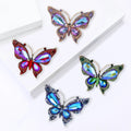 Luxury Butterfly Lapel Brooch Rhinestone Crystal Butterfly Brooches for Women's Wedding