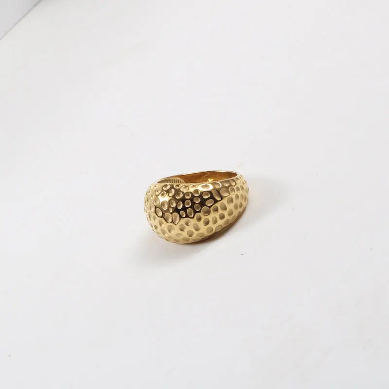 Joolim Jewelry Bumpy Stainless Steel Rings for Women Tarnish Free Gold Jewelry Wholesale Gold Chunky Rings MegaBDM