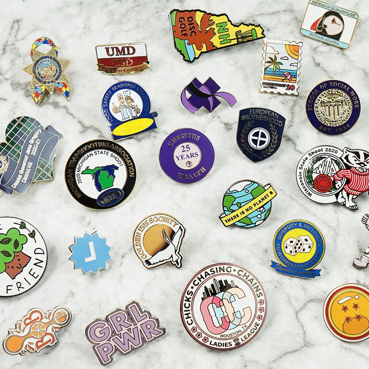 High Quality Souvenir Personalized Custom Logo Metal Hard Enamel Badge Fashion Lapel Pins for Clothes
