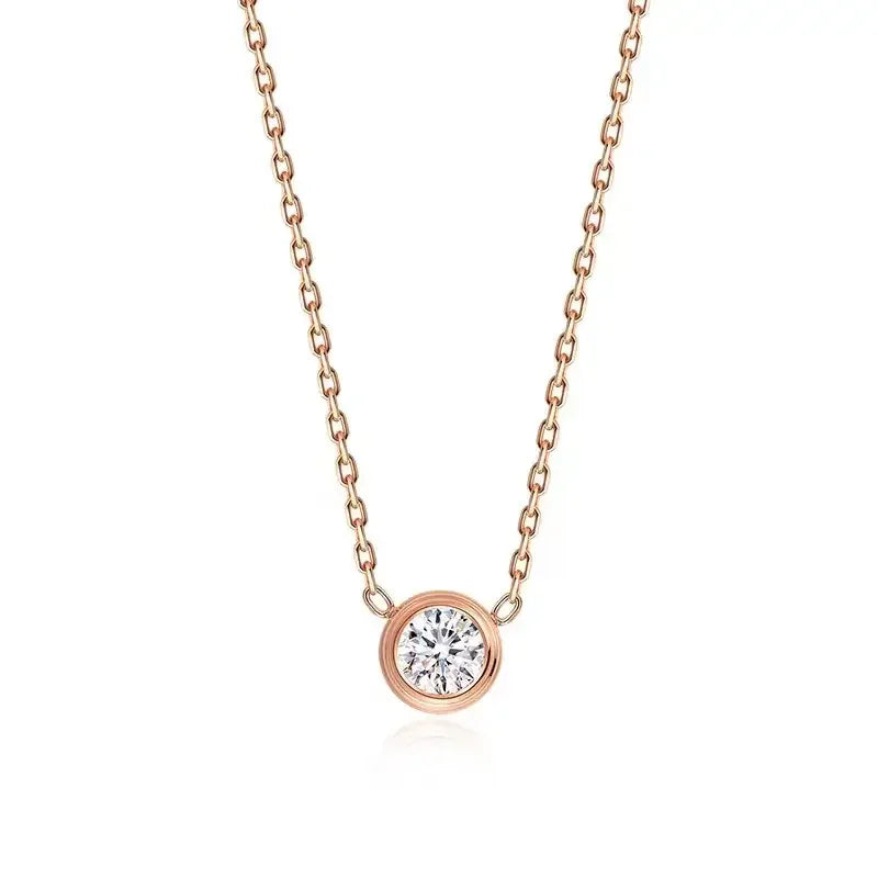 Trendy Women Crystal Diamond Jewelry Stainless Steel 18K Gold PVD Plated Cubic Zircon Pendant Necklace